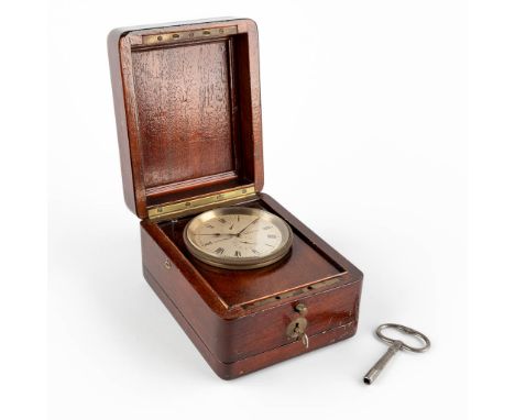 Zenith Chronometer, brass and mahogany. Circa 1900.Marked on the dial Chrnom ZenithThere probably was a plaque in the lid of 