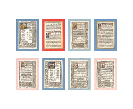 Eight pages of a 'Book of Hours', September and October, devotional pages. Probably the 16th/17th century.&nbsp;A collection 