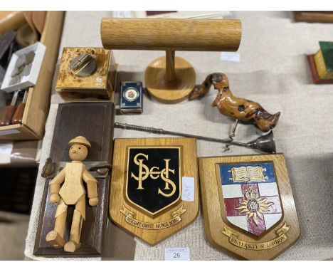 A job lot of assorted treen items and other including corkscrew 