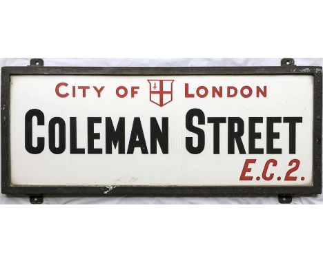 A City of London STREET SIGN from Coleman Street, EC2 which runs from Gresham Street to London Wall in the heart of London's 