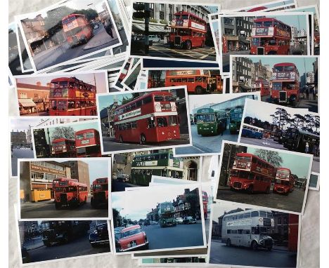 Quantity of colour PHOTOGRAPHS (6x4 size) of London Transport buses, coaches &amp; trolleybuses (1!) taken in the 1950s/60s/7