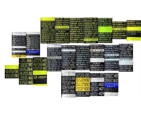 Selection of London Transport DESTINATION BLINDS for M or L vehicles from Croydon (TC) garage comprising NN, CC & KM variants