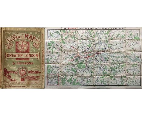 The "District [Railway] MAP of Greater London & Environs', first edition, dated 1902. From the series which ran from 1902 to 