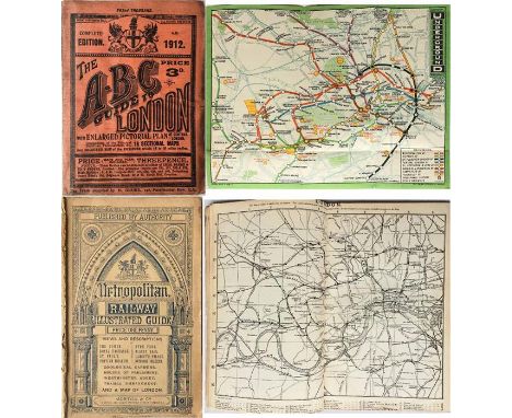 1912 ABC GUIDE TO LONDON containing the official Underground MAP for that year and a fold-out pictorial MAP OF LONDON in 1912