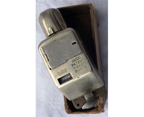 c1890s Judd Patent TICKET PUNCH with counter, serial no 0418 (punches OK). These were used on horse buses & trams, railways, 