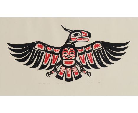 Clarence Wells (B. 1950) "Thunderbird"  Serigraph. Pencil dated (July 20th, 1978),  titled, signed and numbered (123/150) low