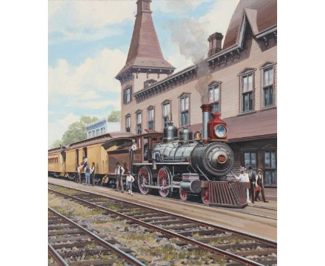 J. Craig Thorpe (American, B. 1948) "Arkansas Locomotive" Signed lower left. Original Oil painting on Paper. Provenance: Coll