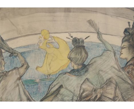 Lautrec "The Circus Series" Colored Lithograph. Edition (18/200). Comes with initial stamp lower right and embossment lower l
