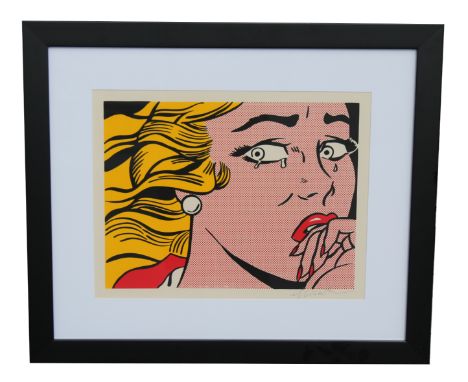 Roy Lichtenstein “Crying Girl”, 1963. Screen  Print on Fabriano Paper. Bearing signature  lower right. Watermark in paper.  S