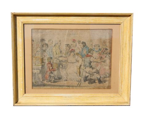 After James Gillray Comical Illustration "The Cow Pock - The Wonderful Effects of the New Inoculation - 1802" Hand-Colored Li