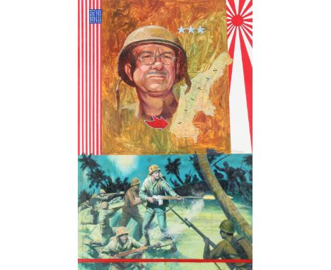 Shannon Stirnweis (American, B. 1931) "U.S. Marines Land on Saipan" Signed middle right. Original Oil painting on Illustratio