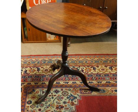 A mahogany tripod table, cm high, cm diameter