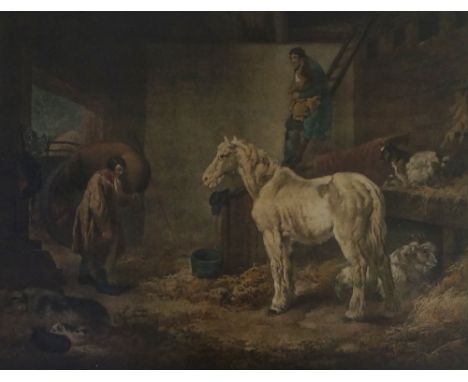 George Moorland (after) - The Farmer's Stable, a reproduction print, cm x cm