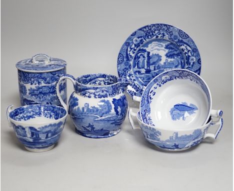 A large collection of Copeland Spode’s Italian, dinner, tea and coffee service, mostly blue stamped on base