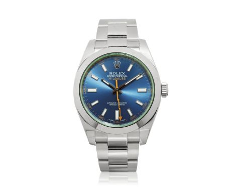 ROLEX MILGAUSS REF. 116400GV, BOX AND GUARANTEE, SOLD IN 2017 ICONIC AND NOW DISCONTINUED "ANTI-MAGNETIC" WATCH, WELL PRESERV