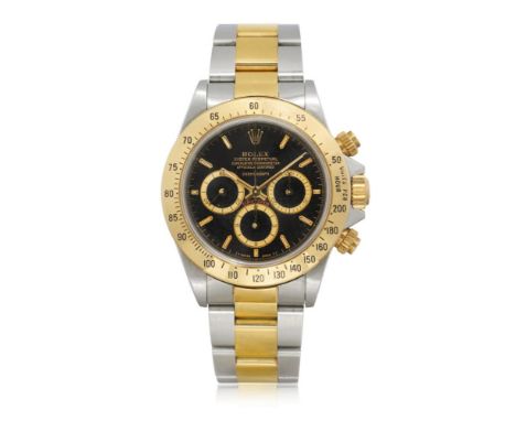  ROLEX DAYTONA REF. 16523 "COSMOGRAPH STACCATO" STEEL AND GOLD, CIRCA 1990 SPORTY AND SOUGHT AFTER, DAYTONA "ZENITH", FIRST S