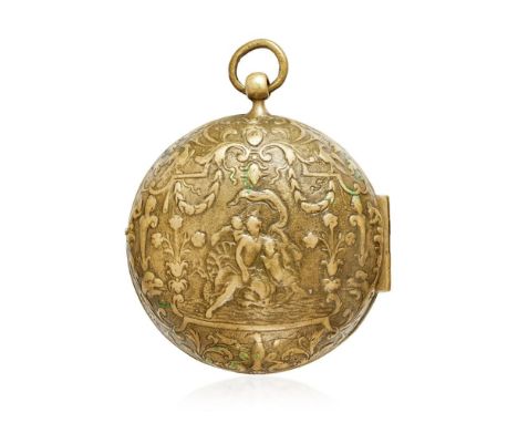  OIGNON WATCH, SIGNED DUFOUR, 1700S PERIOD Case: two body metal case, chased and engraved with ornamental motifs, on back rel