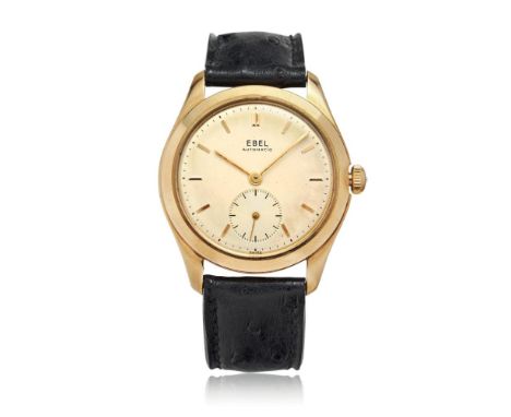  EBEL AUTOMATIC IN GOLD, 50S Case: signed, n. 8122902, in 18K gold, screwed caseback.  Bracelet/Strap: –  Dial: signed, silve