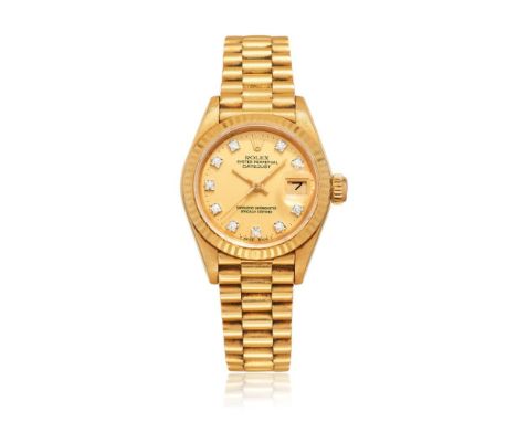  ROLEX DATEJUST REF. 69178 IN GOLD, 80 ELEGANT WOMEN'S GOLD WATCH, DIAL WITH DIAMONDS  Case: signed, n. 8698138, in 18K gold,