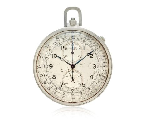  EBERHARD CHRONOGRAPH, 40S Case: signed, n. 1022016 in stainless steel, snap on caseback, pusher coaxial to the crown and sli