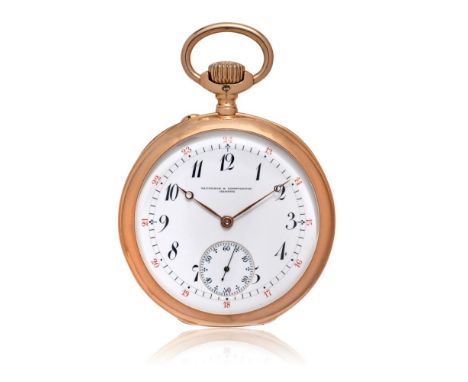  VACHERON &amp; CONSTANTIN IN ROSE GOLD, PERIOD 1910 Case: signed, n. 183604, in 18K rose gold, signed dome.  Dial: signed, w