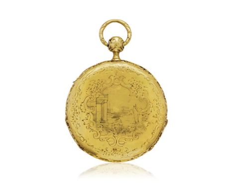  POCKET WATCH IN GOLD WITH QUARTER REPEATER, SIGNED ROBERT, 1830S PERIOD Case: signed&nbsp;"Robert &amp; C.ie”, four-body in 
