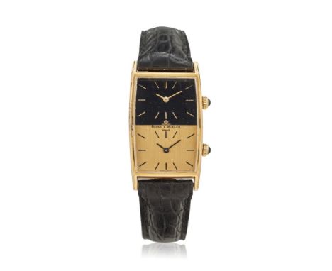  BAUME &amp; MERCIER DUAL TIME REF. 32002 IN GOLD, 70S Case: signed, n. 615137, in 18K gold, snap on caseback.  Bracelet/Stra