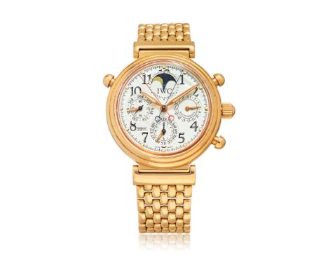  IWC DA VINCI REF. 3754 SPLIT-SECOND CHRONOGRAPH AND PERPETUAL CALENDAR, 2000S Case: signed, n. 2947296, in 18K gold, casebac