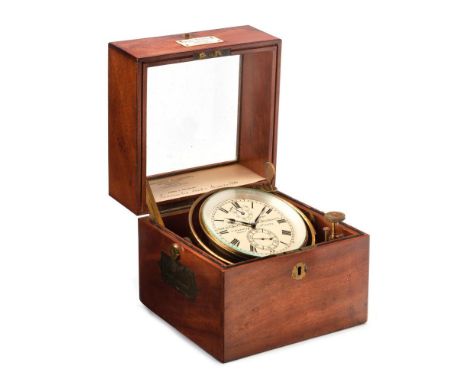  VICTOR KULLBERG 56-HOUR DETENT MARINE CHRONOMETER, CIRCA 1920 IN USE ON BOARD THE SHIP S.S.A.L. KENT AND THE CARSO SHIP  Cas