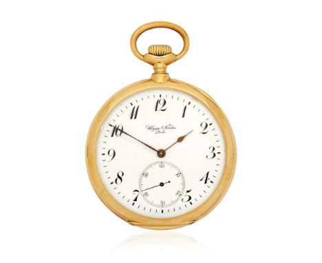  ULYSSE NARDIN CHRONOMETRE IN GOLD, PERIOD 1915 Case: signed, n. B1005, in 18K gold, signed dome.  Dial: signed, white enamel