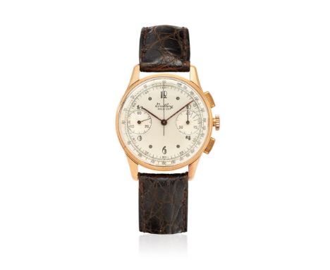  BREITLING PREMIER CHRONOGRAPH REF. 789 IN ROSE GOLD, 50S Case: signed, n. 607248, three-body in 18K pink gold, snap on caseb
