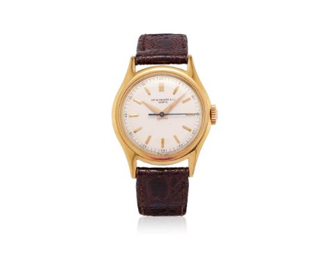 PATEK PHILIPPE REF. 565 IN GOLD, EXTRACT FROM THE ARCHIVES, 50S SOUGHT-AFTER PATEK “AQUATIC”, CALATRAVA WRISTWATCH  Case: sig