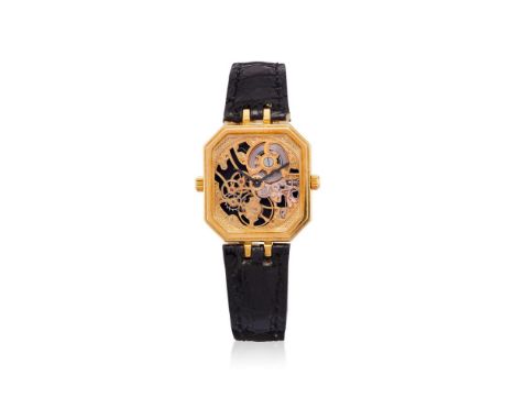  SARCAR DOUBLE FACE IN GOLD, 90S Case: in yellow and white 18K gold, bezel with screws.  Bracelet/Strap: gold plated buckle. 