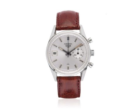  HEUER CARRERA 45 DATO CRONOGRAFO REF. 3147, 60S Case: signed, n. 99622, in stainless steel, screwed caseback.  Bracelet/Stra