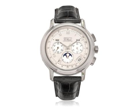  ZENITH EL PRIMERO CHRONOMASTER REF. 01.0240.410, 90S NEW OLD STOCK, BOX AND DOCUMENTS  Case: signed, in stainless steel, tra