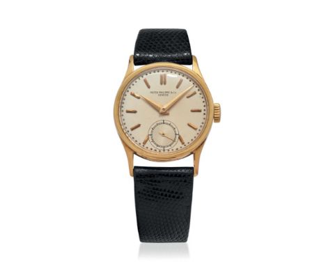 PATEK PHILIPPE CALATRAVA REF. 96 IN GOLD, 30S RARE AND EARLY CALATRAVA WRISTWATCH  Case: signed, n. 295055, in 18K gold, snap