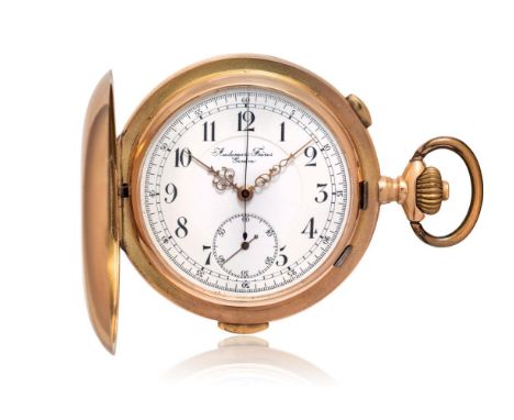  AUDEMARS FRERES REPEATER HUNTER CASE IN GOLD, PERIOD 1900 Case: signed, n. 286065, in 14K gold, signed dome, engine turned. 