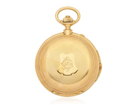  JACCARD &amp; CIE HUNTER CASE IN GOLD WITH REPEATER AND INDIPENDENT SECONDS, PERIOD 1890 Case: signed, n. 28054, in 18K pink