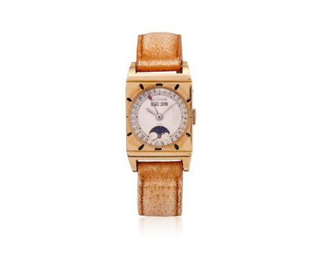 LECOULTRE TRIPLE DATE MOONPHASE IN GOLD, 40S VERY RARE, SOLID GOLD, SOUGHT-AFTER FULL CALENDAR&nbsp;  Case: signed, n. 033755
