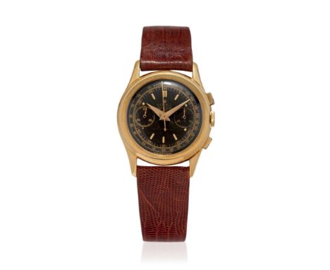 ROLEX CHRONOGRAPH REF. 3055 "PICCOLINO" IN GOLD, 50S EXTREMELY FINE AND RARE, ANTIMAGNETIC CHRONOGRAPH, SOUGHT AFTER BLACK DI