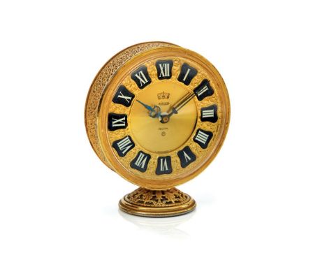  JAEGER-LECOULTRE MEMOVOX REF. 108, 1960S Case: signed, in gilded metal, with Renaissance style decorations.  Dial: signed, R
