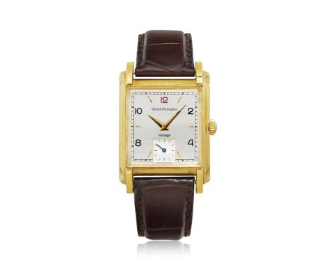  GIRARD-PERREGAUX REF. 2550 VINTAGE 1945 IN GOLD, 90S ase: signed, n. 108, in 18K gold, caseback with screws.  Bracelet/Strap