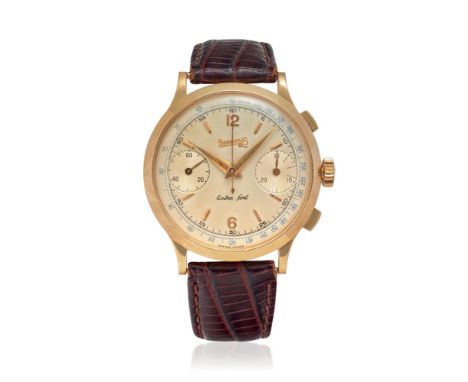  EBERHARD EXTRA-FORT REF. 1603-166 IN ROSE GOLD, 50S Case: signed, n. 144, in 18K rose gold, snap on caseback.  Bracelet/Stra