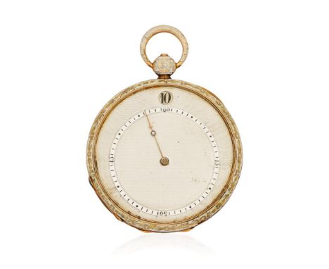  CAPT & FREUNDLER GOLD AND ENAMEL JUMPING HOUR, PERIOD 1840 Case: n. 1370, in gold, signed cuvette, entirely engraved and ena