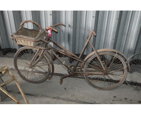 Vintage Delivery Bicycle with Basket 