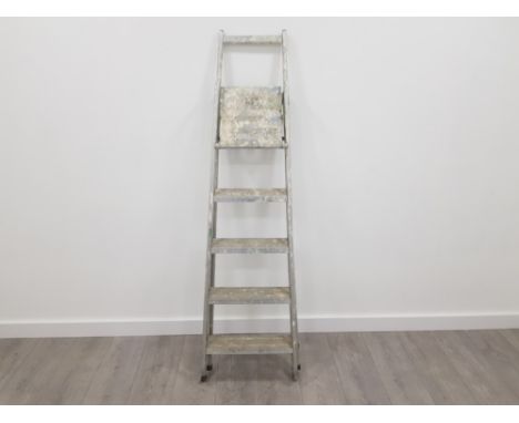 A SET OF ALUMINIUM 5 STEP LADDERS