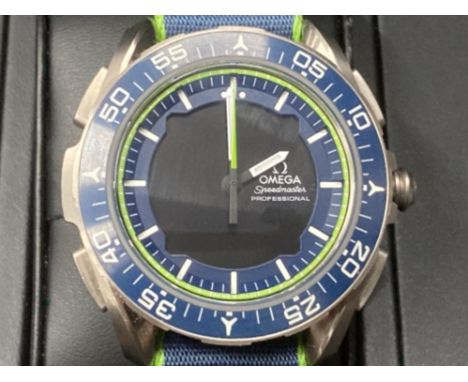 GENTS TITANIUM OMEGA SPEEDMASTER SKYWALKER X-33 SOLAR IMPULSE QUARTZ CHRONOGRAPH WITH COA WARRANTY AND PAPERS IN ORIGINAL BOX