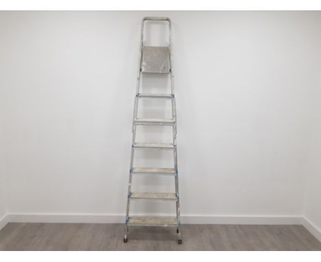 A SET OF ALUMINIUM 7 STEP LADDERS