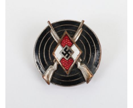Third Reich Hitler Youth Shooting Badge by Heinrich Ulbrichts Witwe-Wien, good example with just some very light scuffing to 