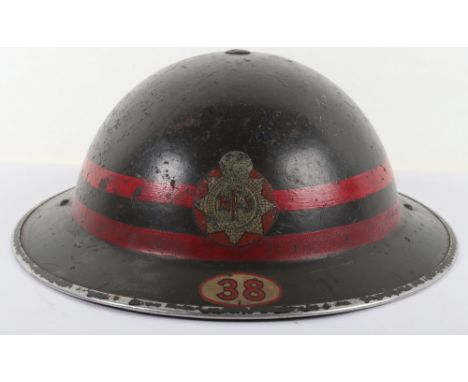 WW2 British Home Front National Fire Service (N.F.S) Section Commanders Steel Helmet for the London District of Wimbledon, fi